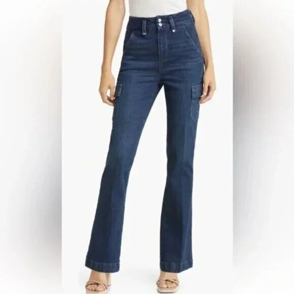 Paige Dion Cargo Trouser Flare Jeans. Sz: 28 - Picture 3 of 13
